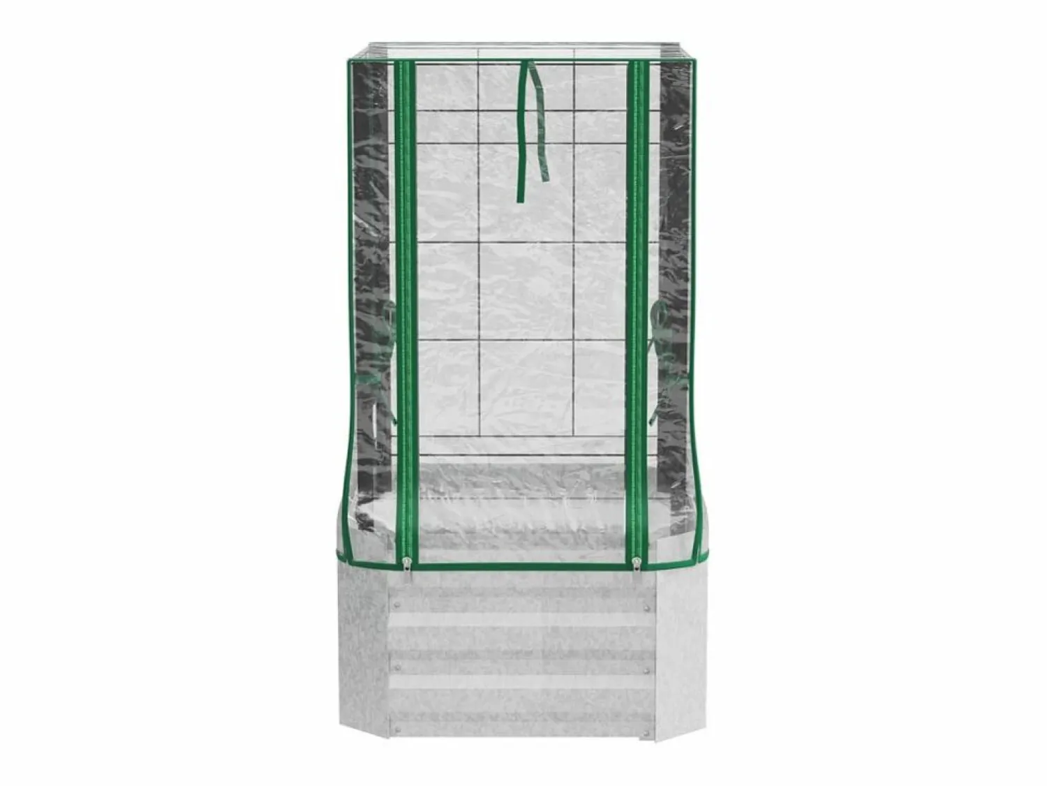 Sale Jardinera elevada con enrejado y 3 estantes, jardinera de madera, para plantas trepadoras, gris (53x53x90 cm) Plateado