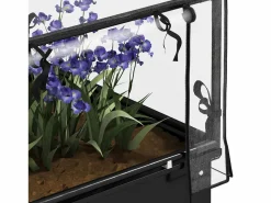 Outlet Jardinera elevada con tapa transparente, de metal resistente, color (60 x 60 x 120 cm) Invernadero De Jardín