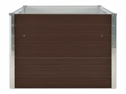Clicnbuy Jardinera elevada de acero galvanizado marrón 160x80x45 cm