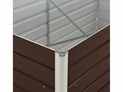 Clicnbuy Jardinera elevada de acero galvanizado marrón 160x80x45 cm