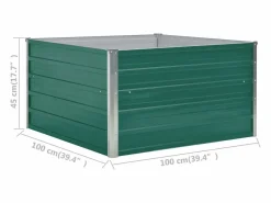 Hot Jardinera elevada de acero galvanizado 100x100x45 cm Jardinera