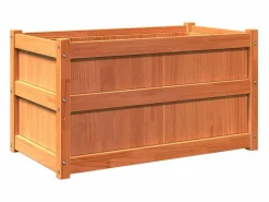 Clicnbuy Jardinera exterior madera maciza pino marrón cera 90x50x50 cm Marru00f3n