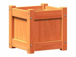 Clicnbuy Jardinera exterior madera maciza pino marrón cera 31x31x31 cm