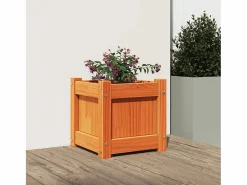 Clicnbuy Jardinera exterior madera maciza pino marrón cera 31x31x31 cm