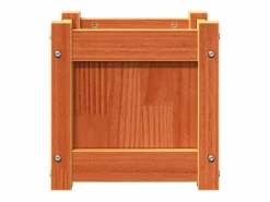 Clicnbuy Jardinera exterior madera maciza pino marrón cera 31x31x31 cm