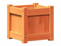 Clicnbuy Jardinera exterior madera maciza pino marrón cera 31x31x31 cm