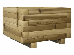Sale Clicnbuy Jardinera madera de pino impregnada 40x40x26,5 cm Marru00f3n