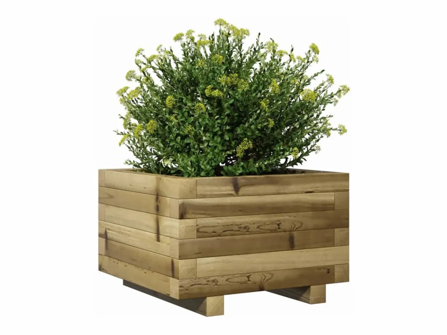 Sale Clicnbuy Jardinera madera de pino impregnada 40x40x26,5 cm Marru00f3n