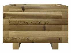 Sale Clicnbuy Jardinera madera de pino impregnada 40x40x26,5 cm Marru00f3n