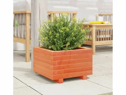 Clicnbuy Jardinera madera maciza de pino marrón cera 40x40x26,5 cm