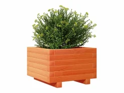 Clicnbuy Jardinera madera maciza de pino marrón cera 40x40x26,5 cm