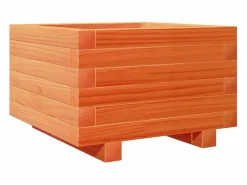 Clicnbuy Jardinera madera maciza de pino marrón cera 40x40x26,5 cm