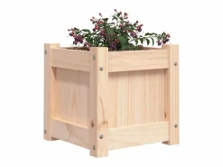 Discount Clicnbuy Jardinera madera maciza de pino 31x31x31 cm Marru00f3n