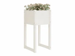 Hot Clicnbuy Jardinera madera maciza de pino 40x40x81 cm Blanco