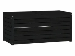 Jardinera negra 101x50,5x46,5 cm madera maciza de pino Negro