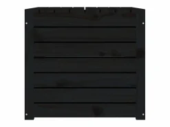 Jardinera negra 101x50,5x46,5 cm madera maciza de pino Negro