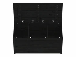 Jardinera negra 101x50,5x46,5 cm madera maciza de pino Negro