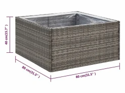 Clicnbuy Jardinera ratán sintético 80x80x40 cm