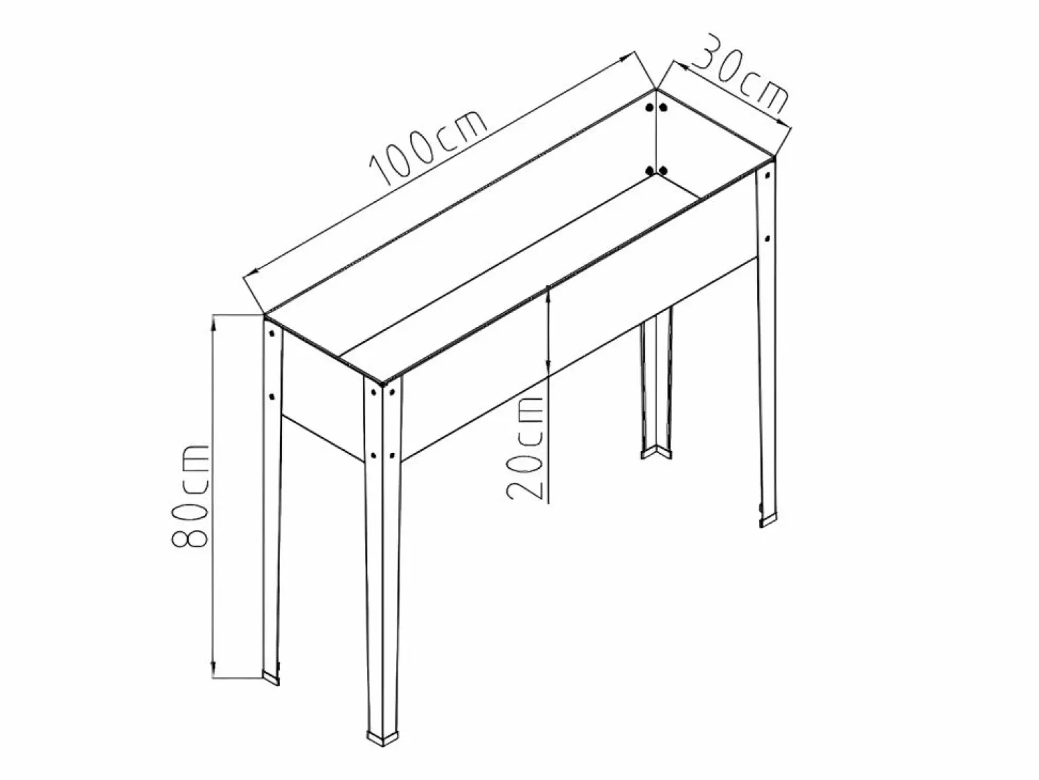 Vente-unique Jardinera sobre base en acero antracita - An100 x P30 x Al80cm - YGOS