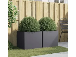 Clicnbuy Jardineras 2 unidades acero laminado en frío antracita 49x47x46 cm