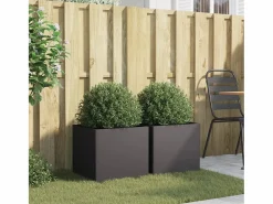 Clicnbuy Jardineras 2 unidades acero laminado en frío 42x40x39 cm Negro