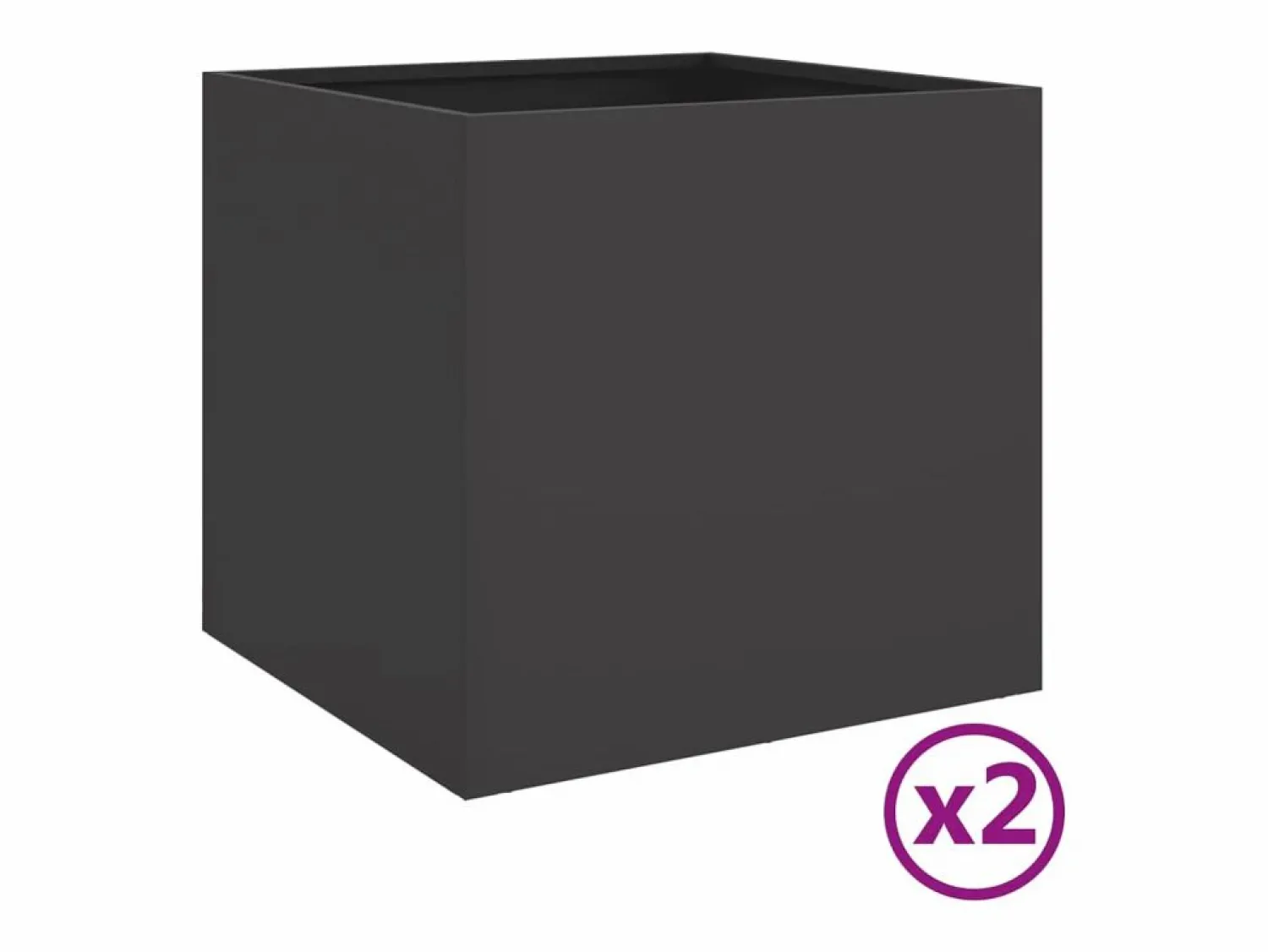 Clicnbuy Jardineras 2 unidades acero laminado en frío 49x47x46 cm