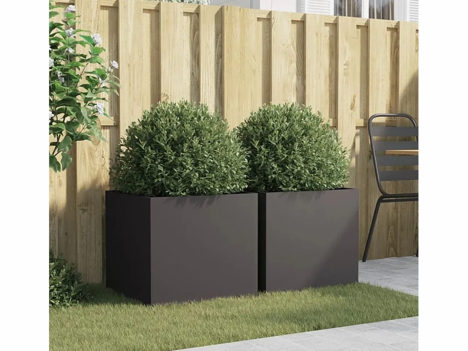Clicnbuy Jardineras 2 unidades acero laminado en frío 49x47x46 cm
