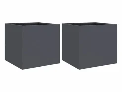 Clicnbuy Jardineras 2 unidades acero laminado en frío antracita 32x30x29 cm