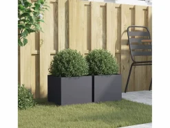 Clicnbuy Jardineras 2 unidades acero laminado en frío antracita 32x30x29 cm