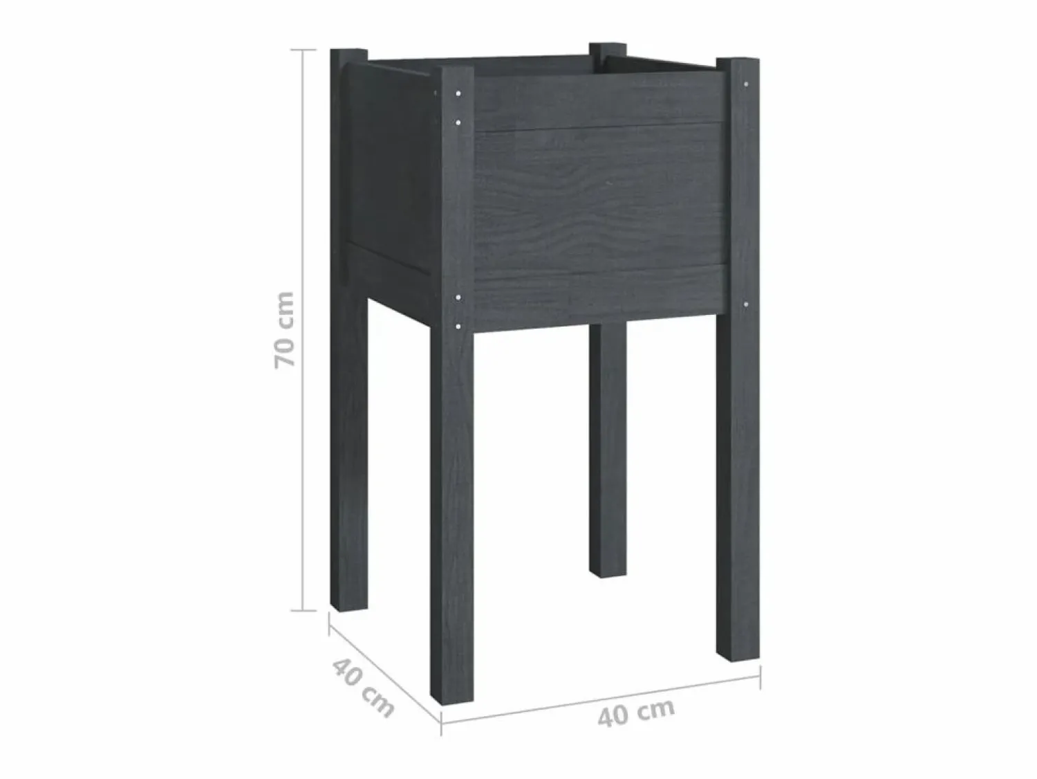 Clicnbuy Jardineras 2 unidades madera maciza de pino 40x40x70 cm