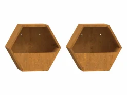 Best Jardineras de pared 2 unidades acero corten oxidado 30x10x25 cm Jardinera
