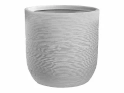 Sale Jarrón cilíndrico de resina Raffaello Bianco de 35x34 cm para plantas de interior y exterior Blanco