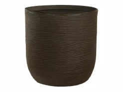 Hot Jarrón cilíndrico de resina Raffaello Marrone de 35 x 34 cm para plantas de interior y exterior Jarrón