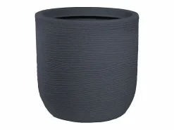 Outlet Jarrón cilíndrico de resina Raffaello Grigio de 35x34 cm para plantas de interior y exterior Jarrón