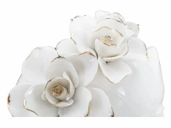 Hot Jarrón de cerámica blanca con cara de mujer 16,5x14x27,3 cm Blanco