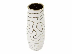 Clearance Jarrón de cerámica blanca 14,5x39,5 cm Jarrón