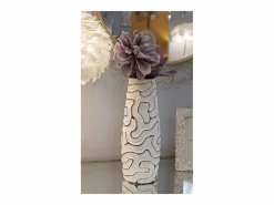 Clearance Jarrón de cerámica blanca 14,5x39,5 cm Jarrón