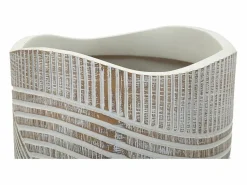 Outlet Jarrón de resina 18x45 cm Blanco