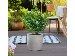 Jarrón de resina de interior y exterior para plantas cilíndricas de diseño d.35x34h Raffaello