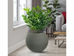 Sale Jarrón de resina para plantas de interior y exterior, diseño esfera redonda d.40x33h Botticelli Verde