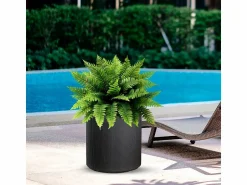 Jarrón de resina para plantas de interior y exterior, diseño cilíndrico redondo d.36x35h Modigliani