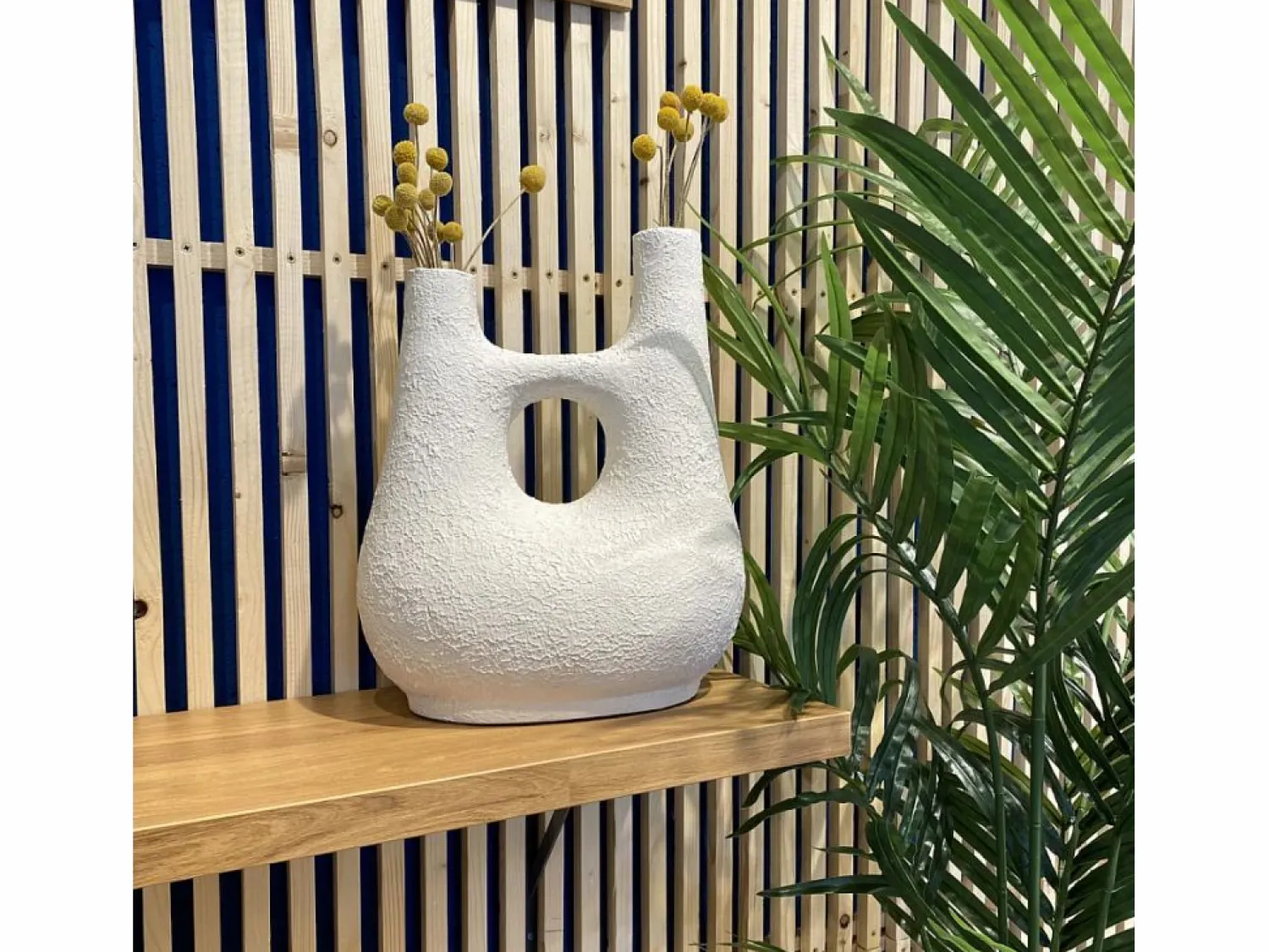 Online Rendez-Vous Déco Jarrón decorativo de terracota H42cm - Cruz Blanco