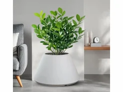 Jarrón redondo de resina de diseño cónico Stromboli para plantas de interior y exterior, d.60x35h Jarrón