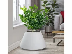 Jarrón redondo de resina de diseño cónico Stromboli para plantas de interior y exterior, d.60x35h Jarrón