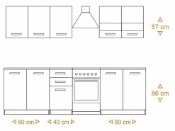 Hot JASPE | Cocina modular + lineal completa L 200 cm 6 piezas | Encimera INCLUIDO | muebles de gabinete de cocina Cocina Completa