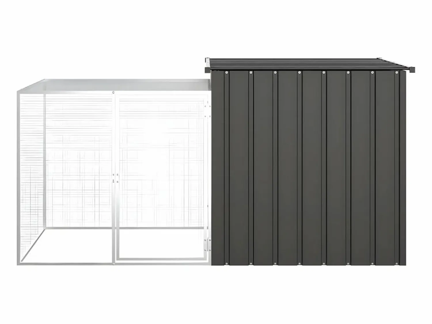 Jaula de gallinas acero galvanizado antracita 200x91x100 cm ES757479