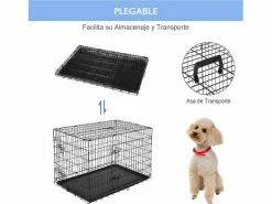 Discount PawHut Jaula de perro 106x68x76 cm Negro