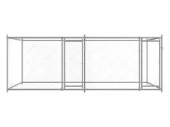 Outlet Jaula de perros con puertas acero galvanizado 4x2x1,5 m ES719724 Transportín De Paseo Para Animales