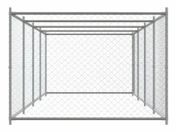 Jaula de perros con puerta acero galvanizado 8x2x1,5 m ES557059