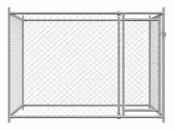 Jaula de perros con puerta acero galvanizado 2x2x1,5 m ES789382 Gris